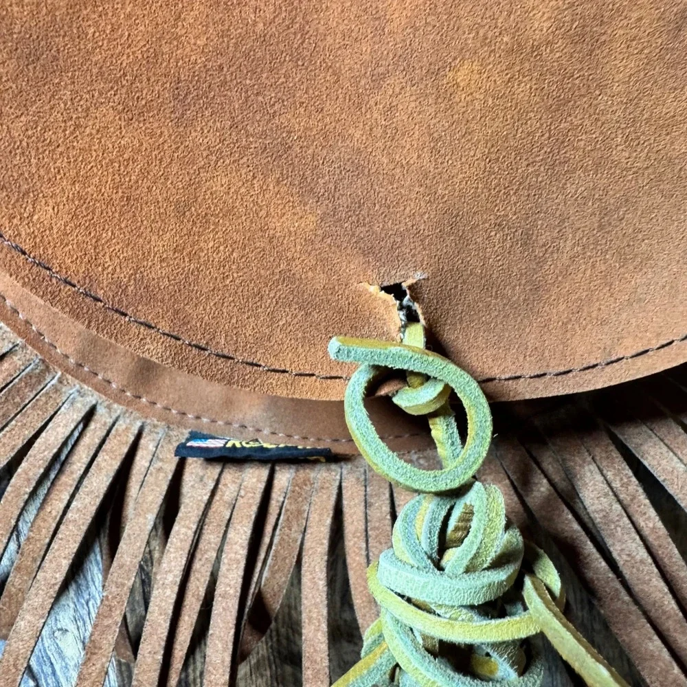 Vintage Kolpin Suede Leather Fringe Purse‎ Bag Western Boho Festival Style